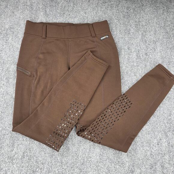 Kerrits Pants - Kerrits Pants Womens Large Brown Fleece Riding Leggings Knee Grip Zip Pocket